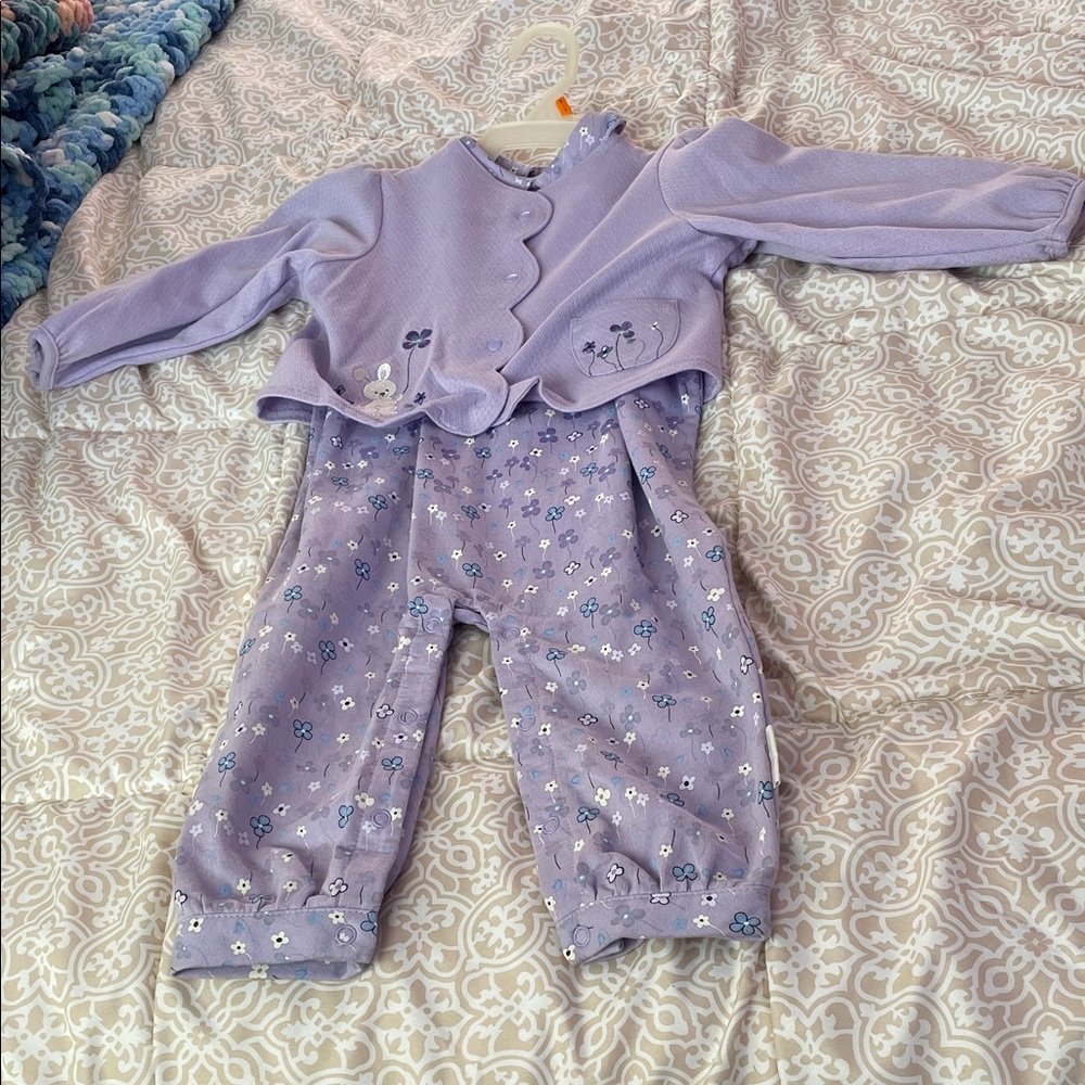 Vintage Health Tex Adorable Purple Baby Outfit
